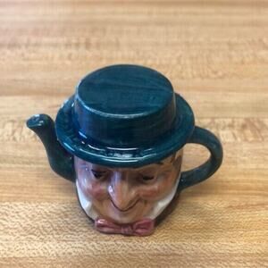 Vintage Artone Miniature Hand painted Two Face Tea Pot & Removable Hat